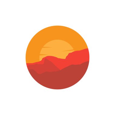 red orange yellow abstract circle sunset logo design vector graphic symbol icon illustration creative idea