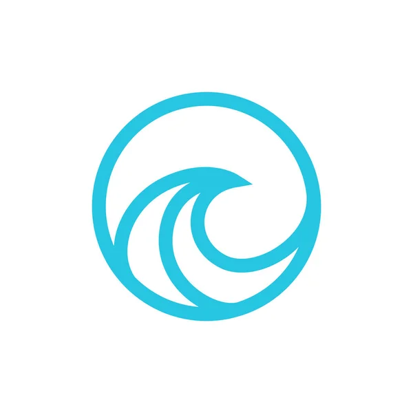 Circle Geometric Waves Sea Logo Design Vector Graphic Symbol Icon — Vetor de Stock