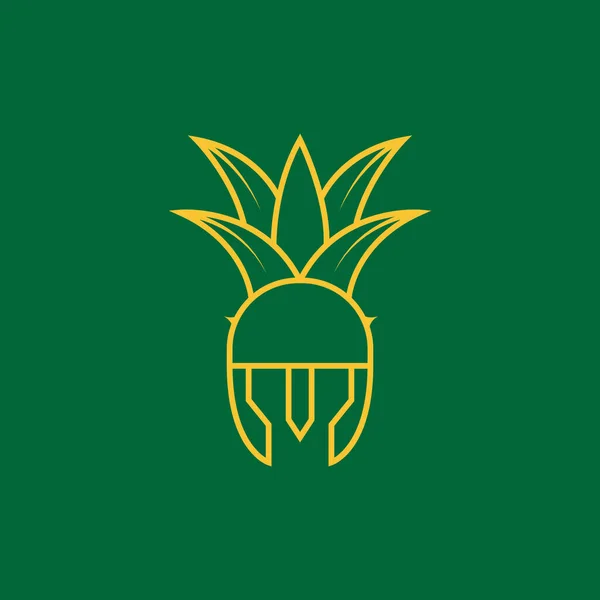 Helm Pineapple Logo Design Vector Graphic Symbol Icon Illustration Creative — 스톡 벡터