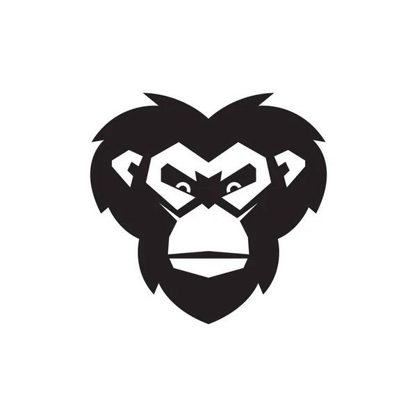 Face Cartoon Strong Black Monkey Logo Design Vector Graphic Symbol — стоковый вектор