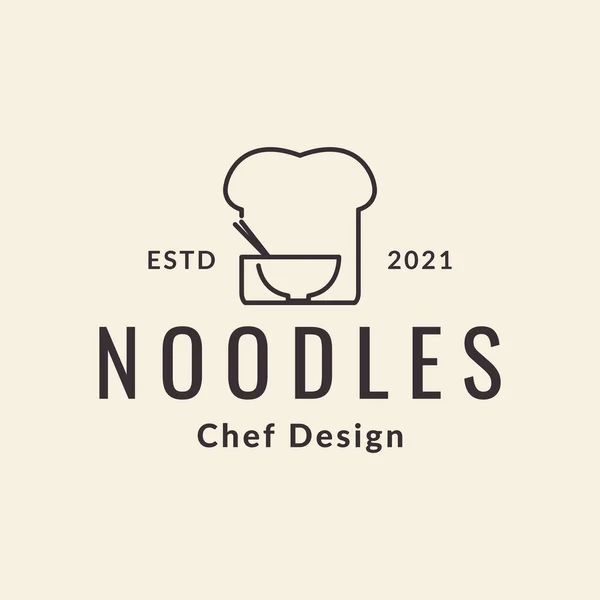 Hipster Sombrero Chef Con Logotipo Del Tazón Diseño Vectorial Símbolo — Archivo Imágenes Vectoriales