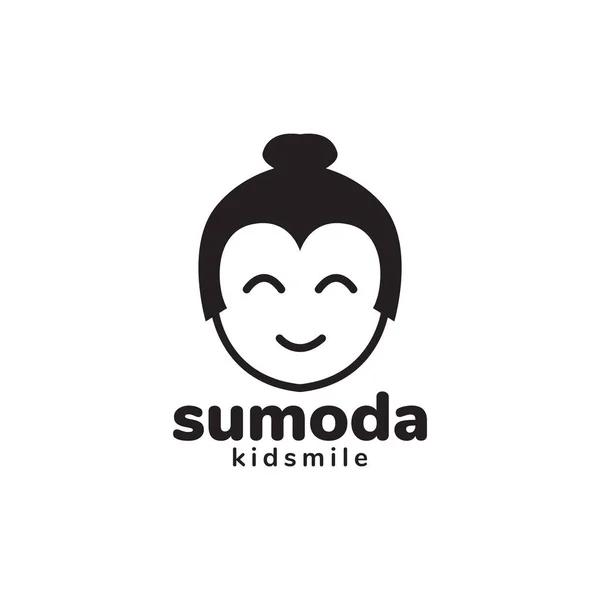 Face Cute Smile Sumo Logo Design Vector Graphic Symbol Icon — Stock Vector