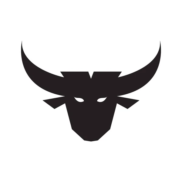 Face Black Silhouette Cow Buffalo Logo Design Vector Graphic Symbol — Stok Vektör