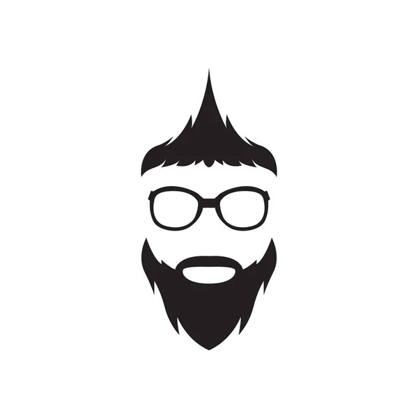 Cool Man Spiky Hair Beard Logo Design Vector Graphic Symbol — Stockvector