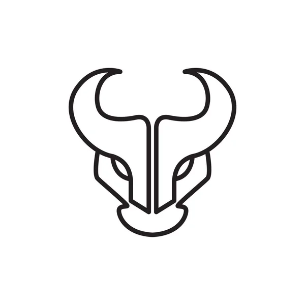顔多角形水牛のラインロゴデザインベクトルグラフィックシンボルアイコンイラスト創造的なアイデア — ストックベクタ
