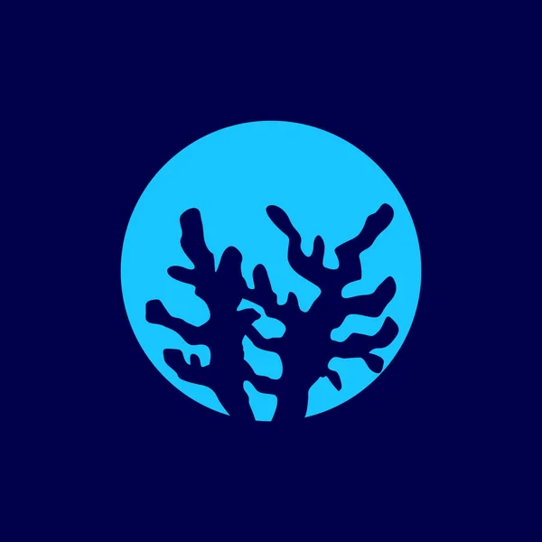 Αρνητικός Χώρος Κοραλλιογενείς Υφάλους Λογότυπο Σχεδιασμό Διάνυσμα Γραφικό Σύμβολο Εικόνα — Διανυσματικό Αρχείο