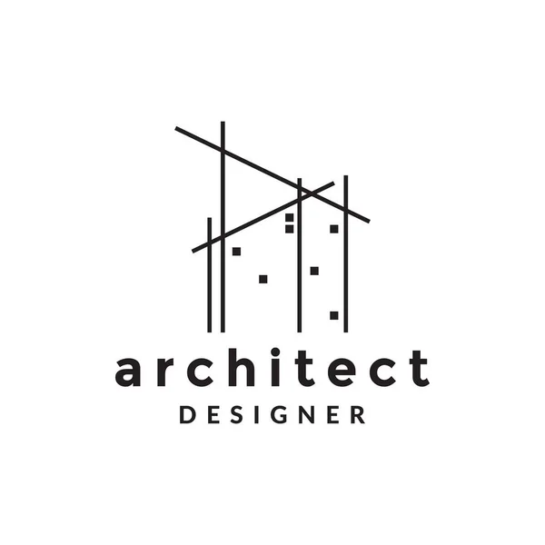 Line Architect Structure Building Minimalist Logo Design Vector Graphic Symbol — Stockvektor