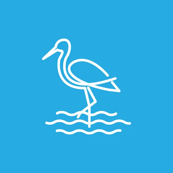 Continuous Line Bird Pelican Logo Design Vector Graphic Symbol Icon — Vector de stock