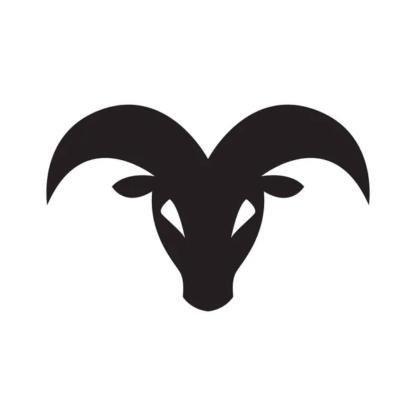 シルエットフェイスマウンテンヤギのロゴデザインベクトルグラフィックシンボルアイコンイラストクリエイティブアイデア — ストックベクタ