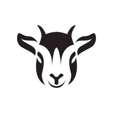 isolated face black she-goat logo design vector graphic symbol icon illustration creative idea