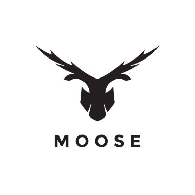 face head modern shape moose deer logo design vector graphic symbol icon illustration creative idea
