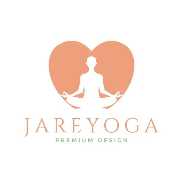 Love Shape Woman Yoga Logo Design Vector Graphic Symbol Icon — Διανυσματικό Αρχείο