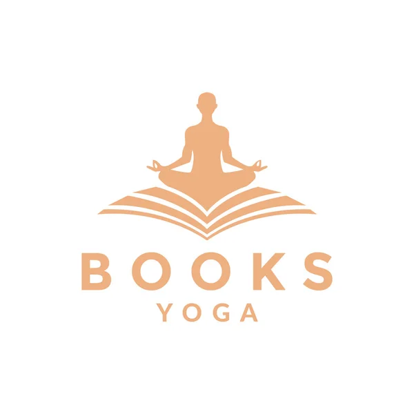 Book Shape Woman Yoga Logo Design Vector Graphic Symbol Icon — Διανυσματικό Αρχείο