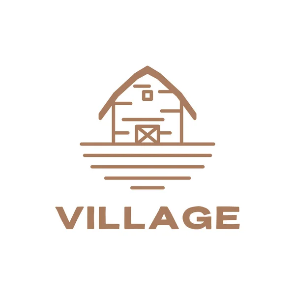 Simple Village Home Wood Logo Design Vector Graphic Symbol Icon — стоковый вектор