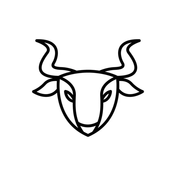Face Unique Line Goat Logo Design Vector Graphic Symbol Icon — Vettoriale Stock