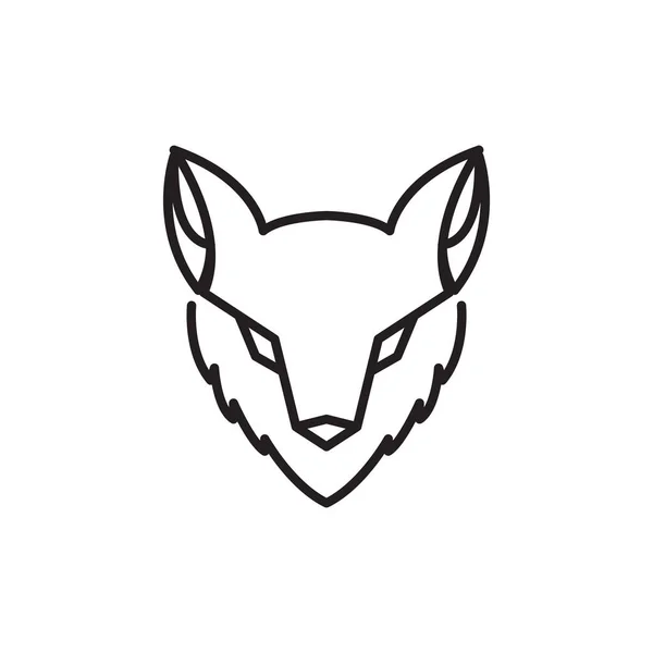 Face Line Fox Modern Logo Design Vector Graphic Symbol Icon —  Vetores de Stock
