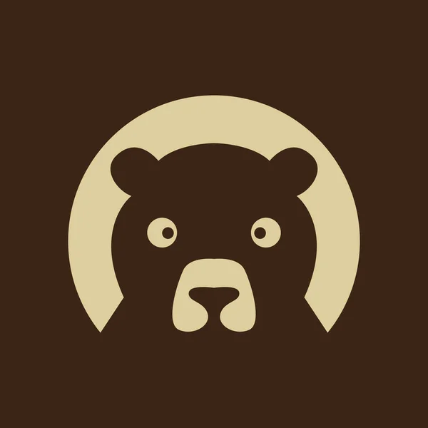 Negative Space Circle Bear Logo Design Vector Graphic Symbol Icon — Διανυσματικό Αρχείο
