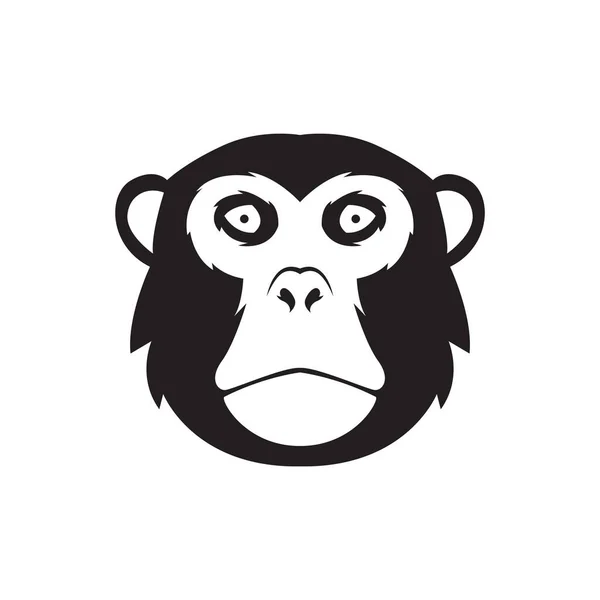 Black Face Monkey Shock Logo Design Vector Graphic Symbol Icon — стоковый вектор