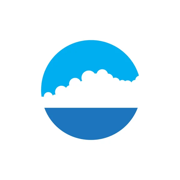 Blue Sea Cloud Day Logo Design Vector Graphic Symbol Icon — Vetor de Stock