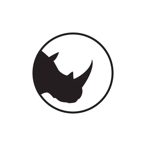 Circle Line Head Rhinoceros Logo Design Vector Graphic Symbol Icon — Stockvektor