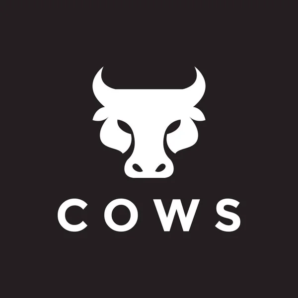 White Face Unique Cow Logo Design Vector Graphic Symbol Icon — Vettoriale Stock