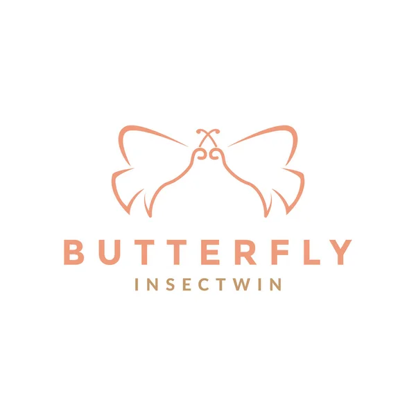 Isolated Butterfly Twin Logo Design Vector Graphic Symbol Icon Illustration — Stockvektor