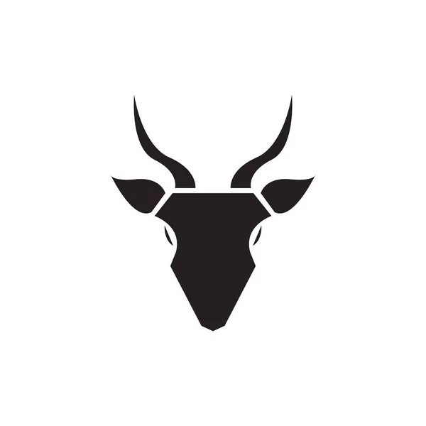Isolated Black Head Cow Polygon Logo Design Vector Graphic Symbol — Stok Vektör