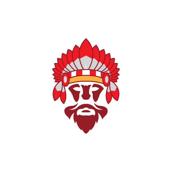 Face Old Man Hat Ethnic Logo Design Vector Graphic Symbol — Stockový vektor