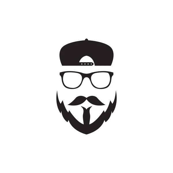 Cool Face Man Sunglasses Hat Logo Design Vector Graphic Symbol — стоковый вектор