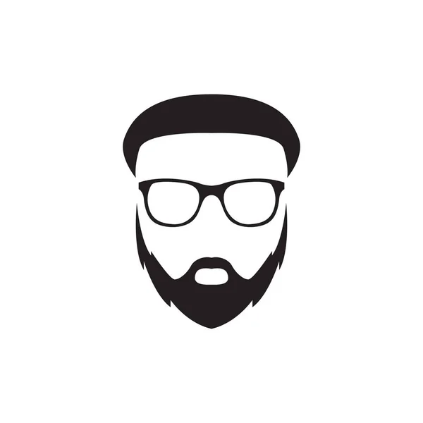 Smart Face Man Sunglasses Beard Logo Design Vector Graphic Symbol — Vettoriale Stock