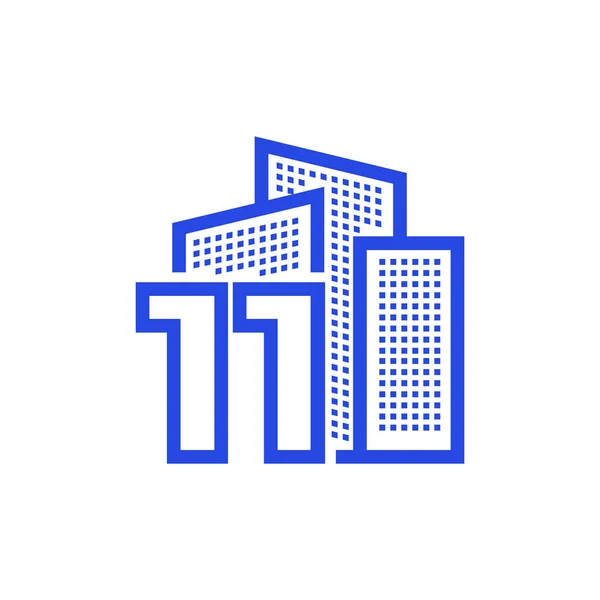 Numéro Avec Logo Appartement Design Vectoriel Symbole Graphique Icône Illustration — Image vectorielle