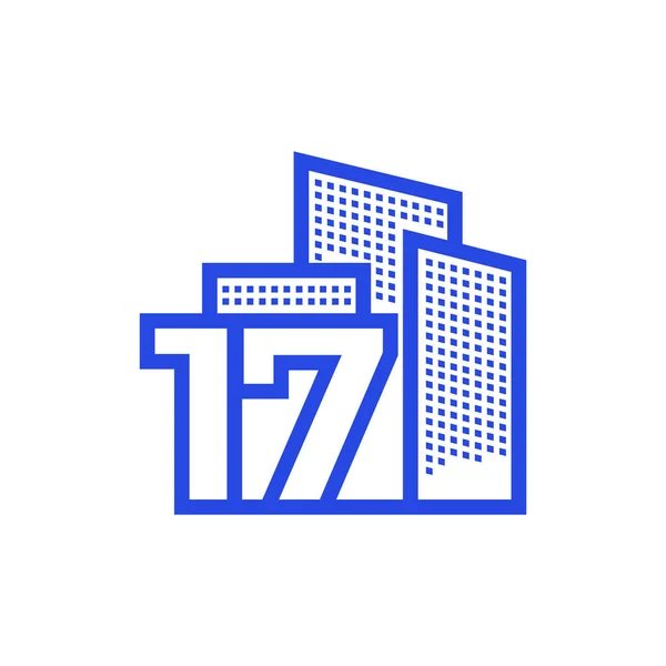 Número Con Logotipo Bienes Raíces Diseño Vectorial Símbolo Gráfico Icono — Archivo Imágenes Vectoriales