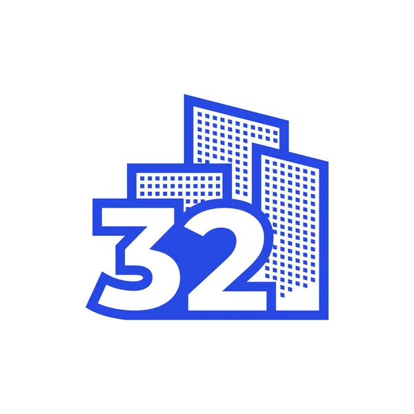 Anzahl Mit Immobilien Logo Design Vektor Grafik Symbol Ikone Illustration — Stockvektor