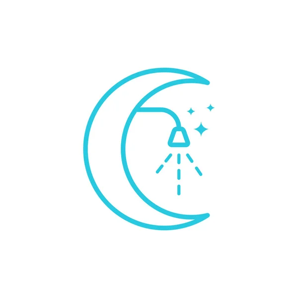 Sprcha Koupelna Půlměsíc Logo Design Vektor Grafický Symbol Ikona Ilustrace — Stockový vektor
