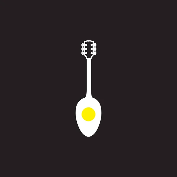 Forme Guitare Avec Oeuf Logo Conception Vectoriel Graphique Symbole Icône — Image vectorielle
