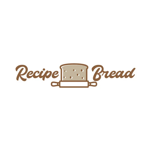 Bröd Med Pin Roller Logo Design Vektor Grafisk Symbol Ikon — Stock vektor