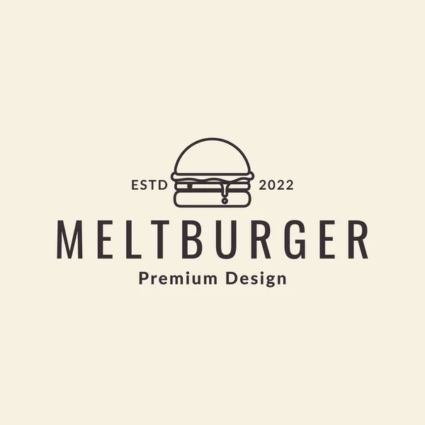 Hamburger Fondu Hipster Logo Design Vectoriel Graphique Icône Icône Illustration — Image vectorielle
