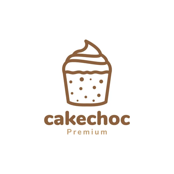 Cioccolato Torta Cibo Semplice Logo Design Grafica Vettoriale Simbolo Icona — Vettoriale Stock