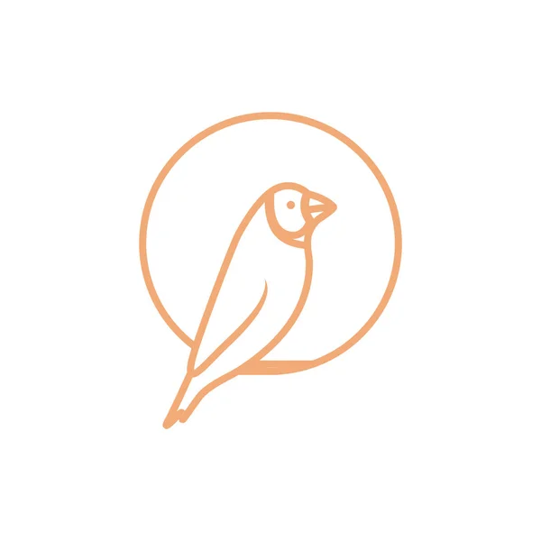 Linie Kreis Mit Vogel Spatzen Logo Design Vektor Grafik Symbol — Stockvektor