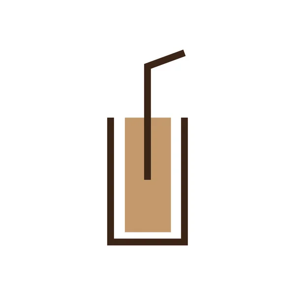 Glas Met Chocolade Drank Vers Logo Ontwerp Vector Grafisch Symbool — Stockvector