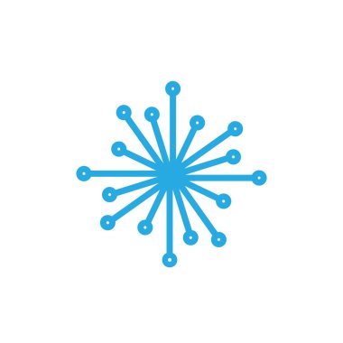 çizgi bağlantılı nokta teknoloji logo tasarımı, vektör grafik simgesi çizim yaratıcı fikir