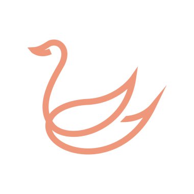 Kaz çizgisi ya da kuğu logosu tasarımı, vektör grafik simgesi çizimi yaratıcı fikir