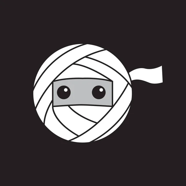 Tvář Roztomilý Mumie Logo Design Vektor Grafický Symbol Ikona Ilustrace — Stockový vektor