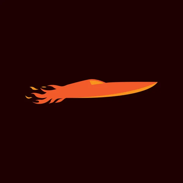 Boot Jet Mit Feuer Flamme Logo Design Vektor Grafik Symbol — Stockvektor