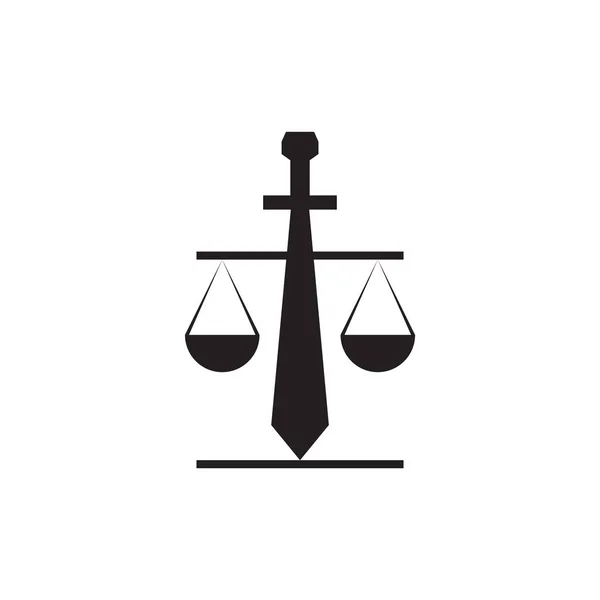Épée Avec Justice Échelle Logo Design Vecteur Graphique Icône Icône — Image vectorielle