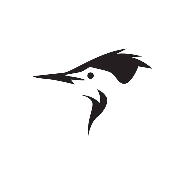Diseño Logotipo Pájaro Carpintero Cara Aislada Icono Símbolo Gráfico Vectorial — Vector de stock