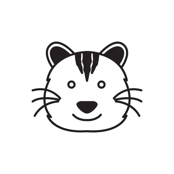 Visage Dessin Animé Mignon Gros Chat Logo Design Vecteur Graphique — Image vectorielle