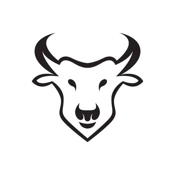 孤立した現代の頭の牛のロゴデザイン ベクトルグラフィックシンボルアイコンイラスト創造的なアイデア — ストックベクタ