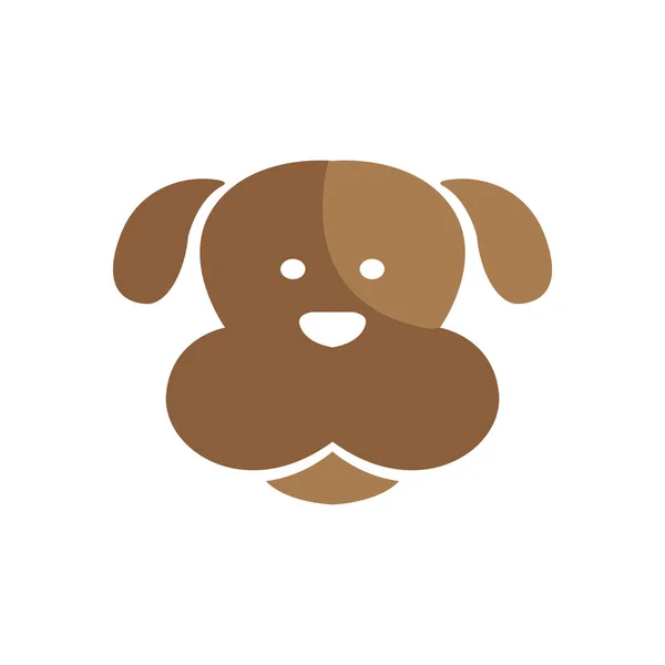Rosto Bonito Cão Marrom Logotipo Design Vetor Símbolo Gráfico Ícone — Vetor de Stock