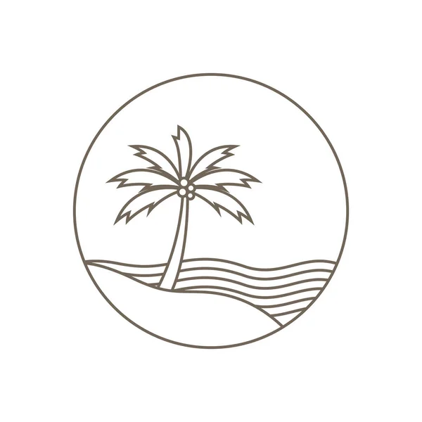 Árbol Coco Hipster Diseño Del Logotipo Costa Icono Símbolo Gráfico — Archivo Imágenes Vectoriales